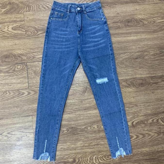 Behimee_ - [Luxe.Dlabel] - E17 Jeans | Celana Panjang Highwaist Wanita Jeans Wanita Polos Ripped Jea
