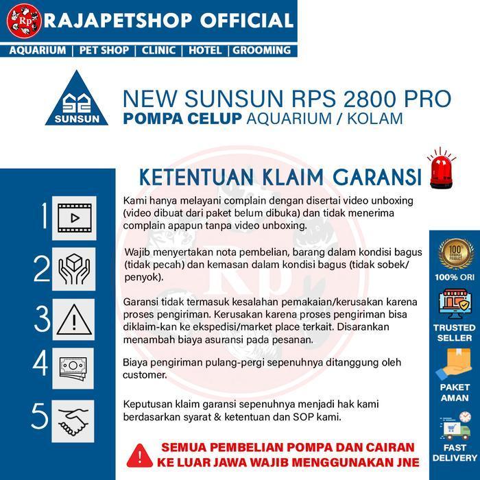 NEW SUNSUN RPS 2800 PRO Pompa Air Celup Kolam Aquarium