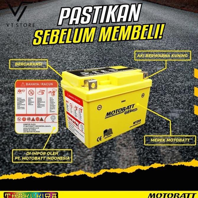 Aki Motor Vario 125 Techno, Vario 150, PCX 150 / 160, CB 150R Old/ New Motobatt MTZ6S Aki Kering Gel