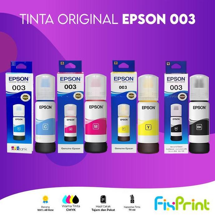 Nzar.id99   - Epson 003 Black C13T00V199 Tinta Cartridge Printer L1110 L3110 L3150
