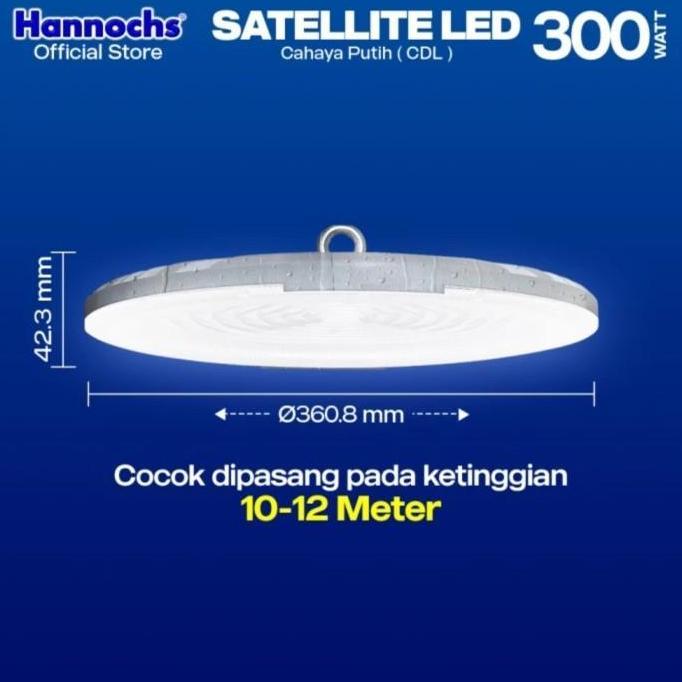 Hannochs Led Highbay Satellite Led 300W / Lampu Ufo Cahaya Putih