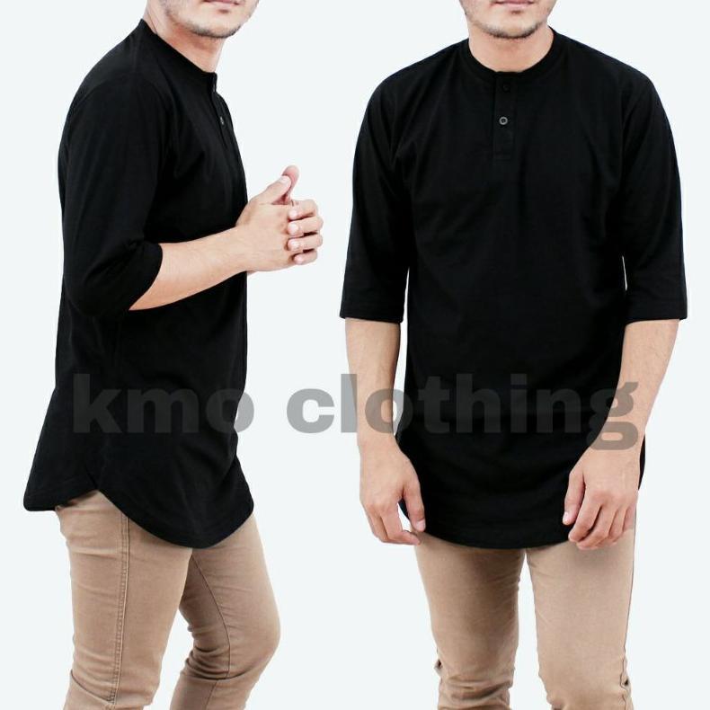 BESTPROMO GPB KAOS KURTA PAKISTAN PRIA MUSLIM LENGAN 3/4 T SHIRT LOONGLINE