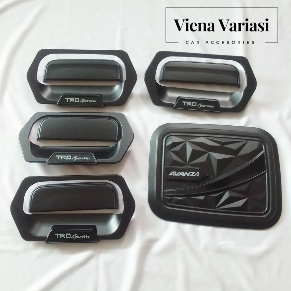 Terlaris Paket Outer Cover Handle Pegangan Pintu Tank Cover Avanza Lama 2005 - 2010 Hitam Doff Trd D