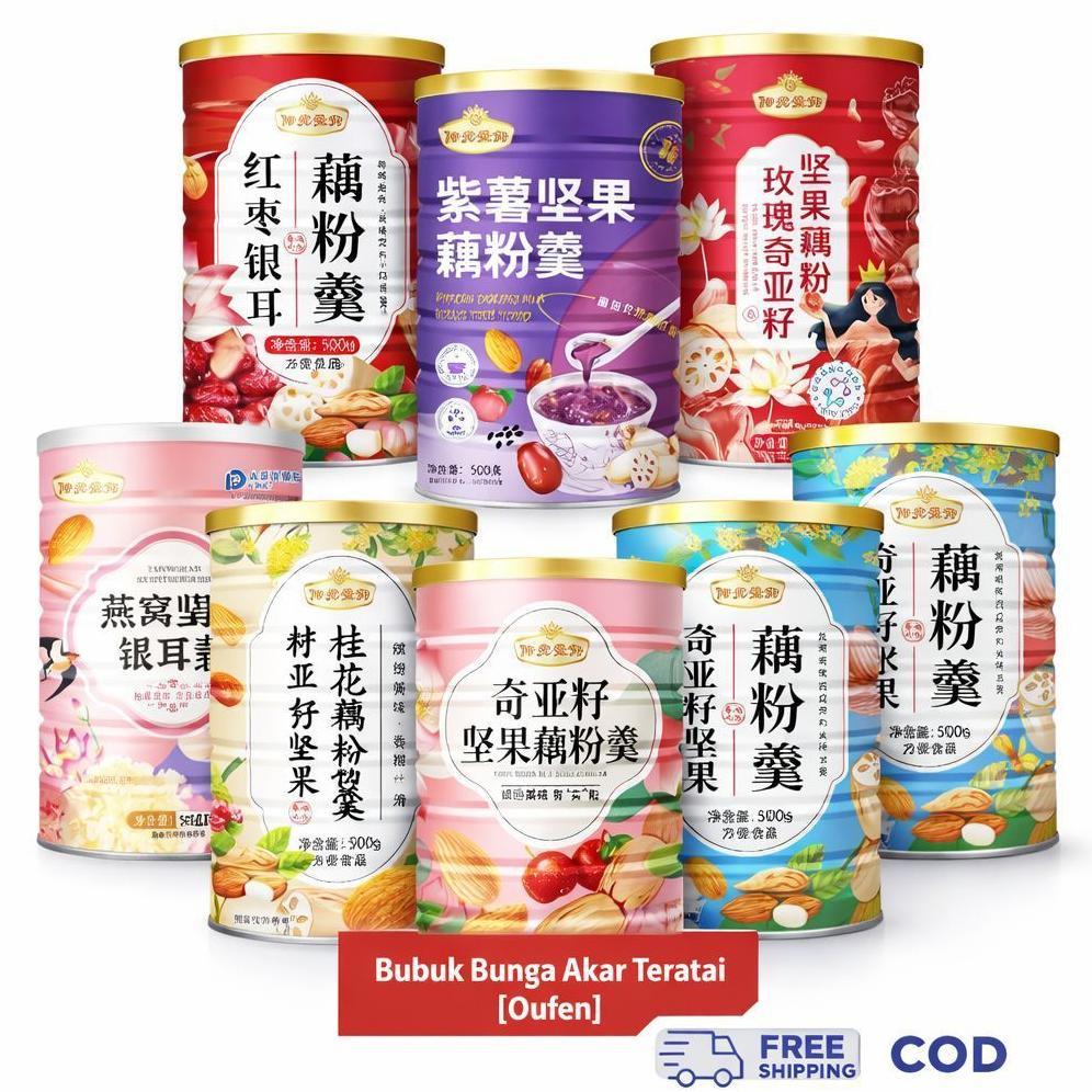 Oufen Lotus Root Powder/ Bubuk Sereal Akar Teratai Sehat Untuk Diet ( Halal )