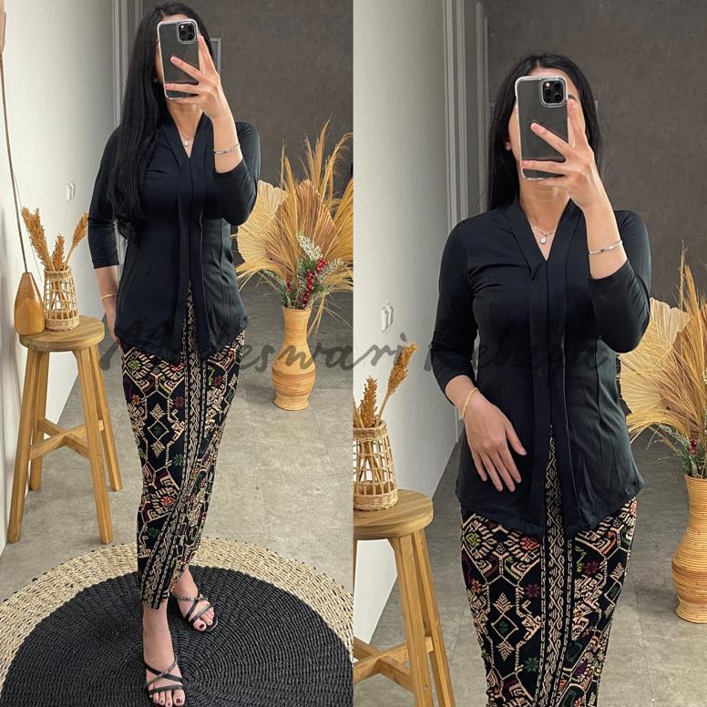 Kebaya Bali KARTINI KAOS Hitam / Kebaya Bali Set