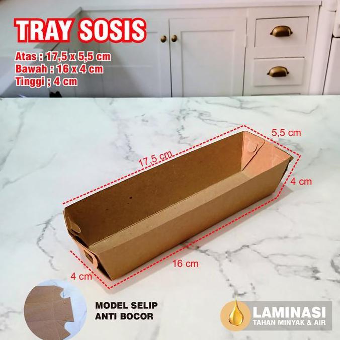 Papipu- 50 Pcs Paper Tray Sosis, Paper Tray Corndog