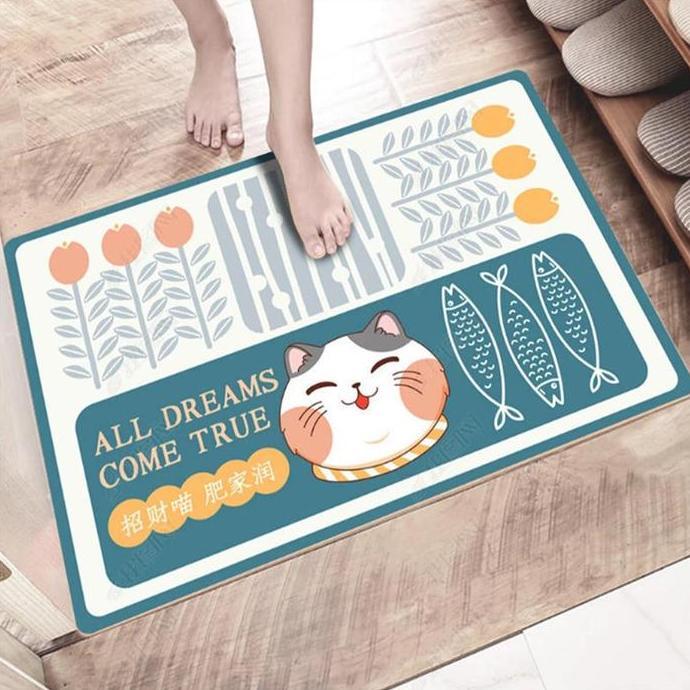 Tokoro- Keset Karakter Lembut / Keset Alas Kaki Karakter Kucing Anti Slip