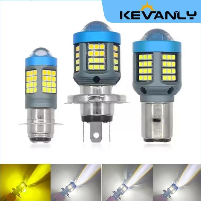 Promo  Kevanly Lampu Motor Led H4 H6 Ba20D T19/P15D Bohlam Led Lensa Fisheye Dua Warna Putih Kuning 