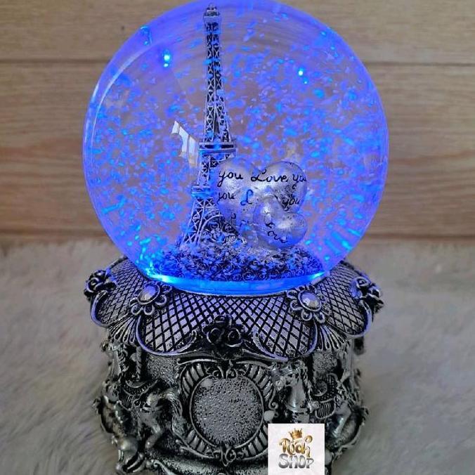 Kotak Musik Bola Salju Lampu Mermaid Snowball Waterball Snowglobe IRF