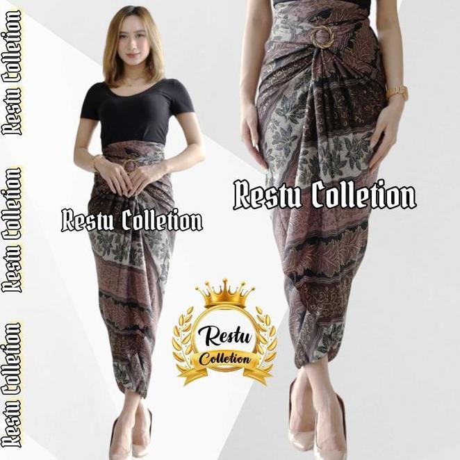 Rok Lilit Wa Skirt Serut Songket Jumputan Batik Panjang Wanita Bawahan Kebaya Kondangan Nikahan Wisu