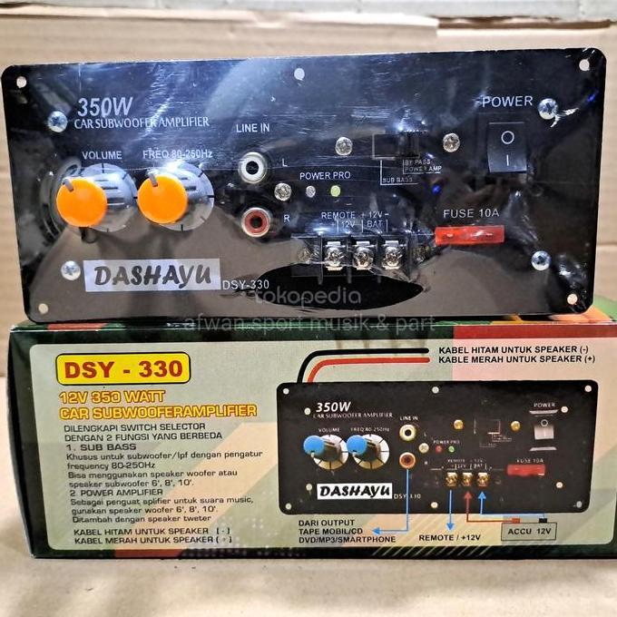 Kit Power Amplifier Subwoofer Mobil Monoblok 350 Watt .