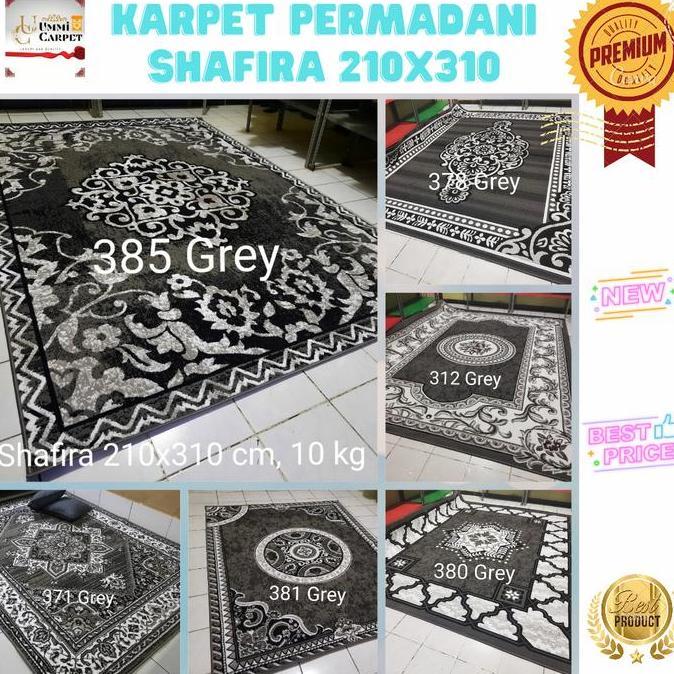 PERMADANI SHAFIRA 210X310 KARPET JUMBO GREY ABU ABU MOTIF KLASIK BESAR //