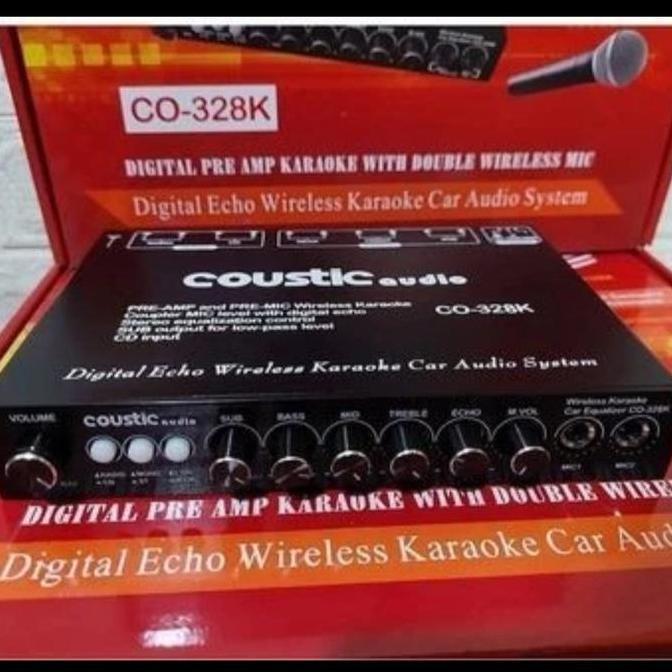 PRE AMP KAROEKE WITH DOBLE WIRLLES MIC COUSTIC AUDIO CO-328K
