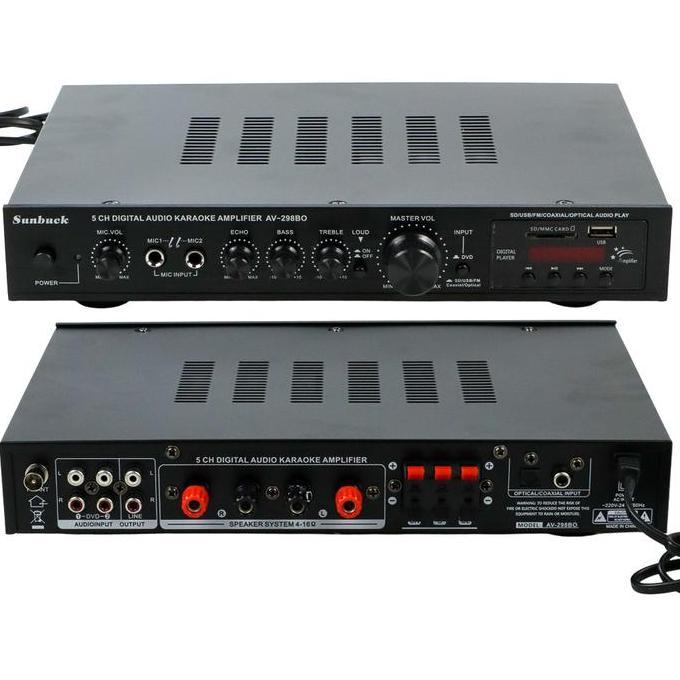 Bluetooth Audio Amplifier Karaoke Support Coaxial AV-298BO Sunbuck