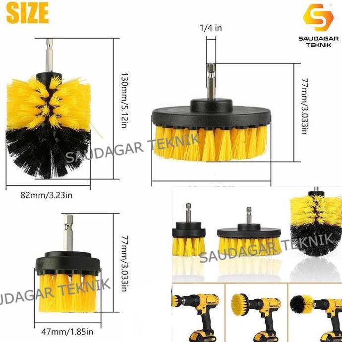 Seiketsu- Mata Bor Sikat Pembersih Serbaguna Adaptor Bor Sikat Cleaning Head