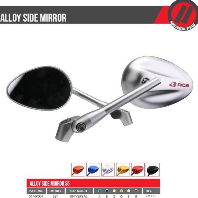 RACING BOY (RCB) NEW S5 SIDE MIRROR ALLOY UNIVERSAL | SPION RCB UNTUK SEMUA MOTOR