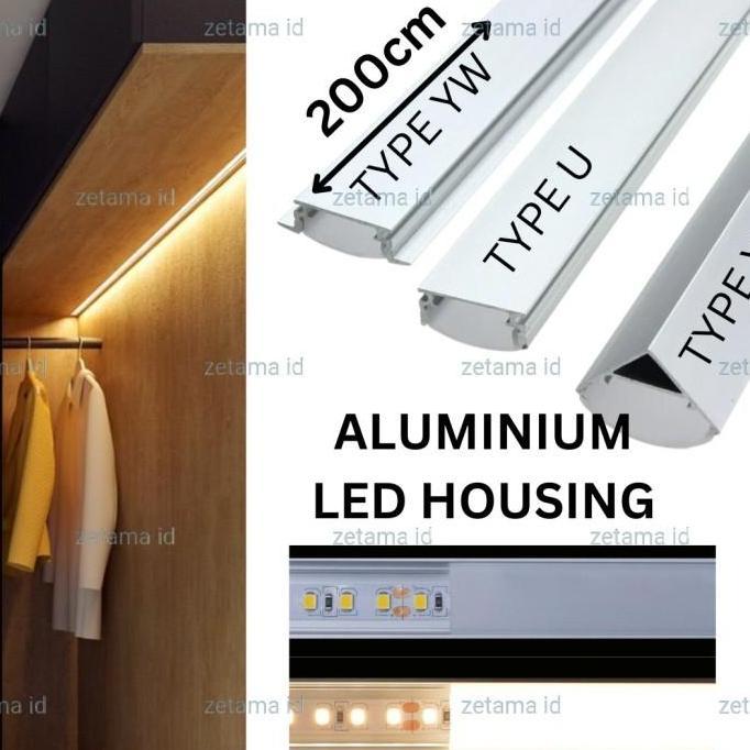 Litcx- Cover Led Aluminium Holder Led Profile Led Strip Panjang 2 Meter