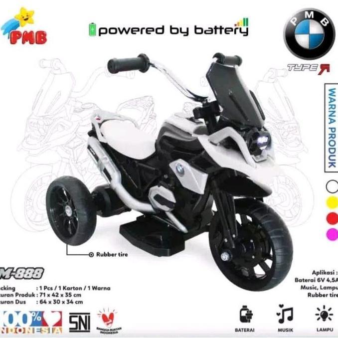 Promo Sepeda Motor Anak Pmb Motor Type  888 (Aki Baterai) Mainan Anak Cod
