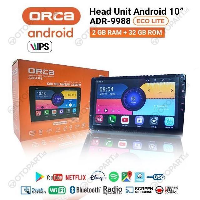 Headunit Android ORCA ADR-9988 ECO LITE Apple Calay Android Auto