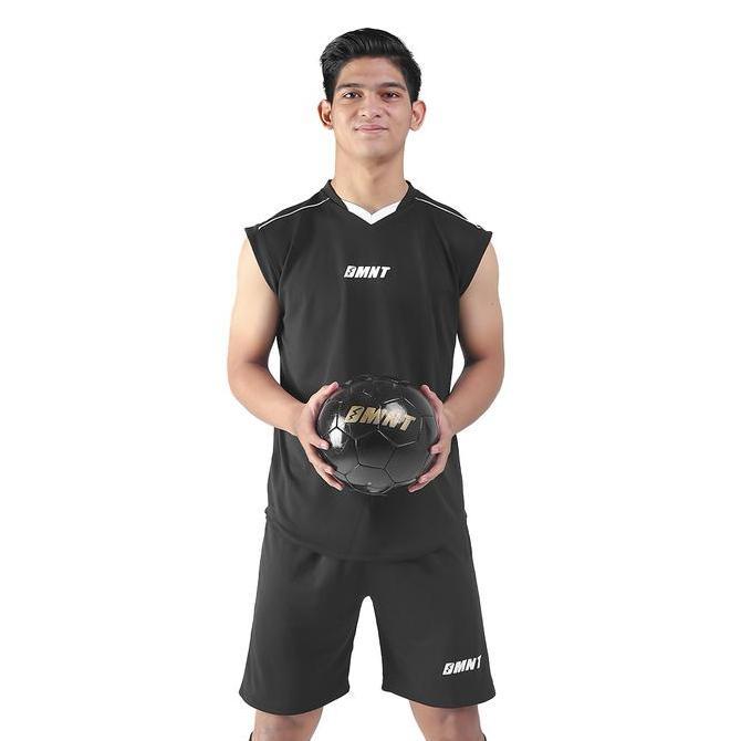 Fotwell- Dmnt Jersey Setelan Teamwear Sleeveless Futsal Sepakbola Dixie Black (Belum Termasuk Nama &