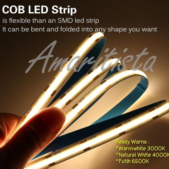 Litcx- Lampu Led Strip Cob Dc12V 1500Led Per 5Meter Strip Lht Cob Ip33