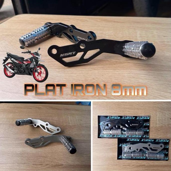 Ngrt Step Belakang Model Plat Besi 8Mm Untuk Satria Fu & Satria Fu Fi Passenger Footrest Original Ng