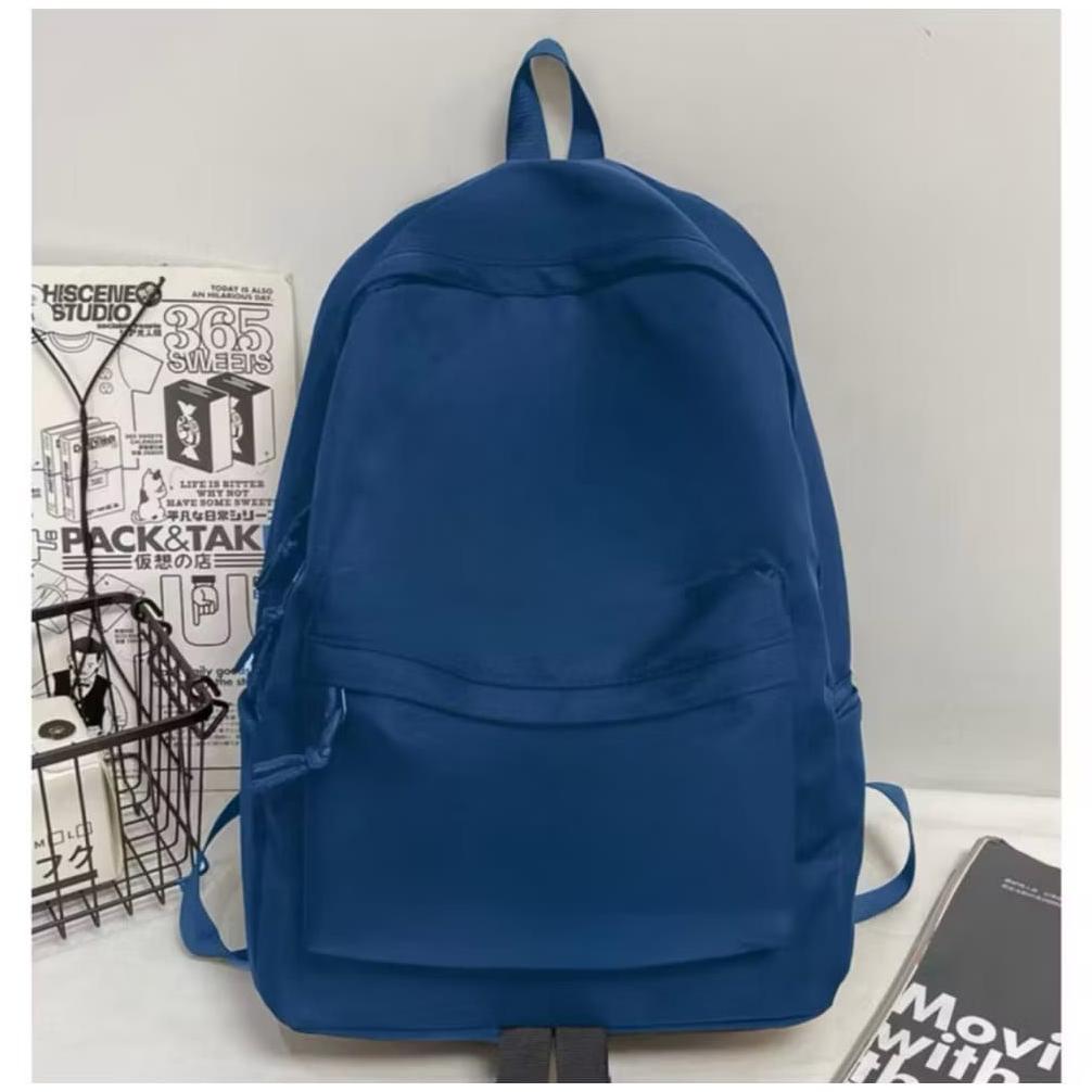 Terbaru [Cod] Ransel Polos Wanita Pria Tas Sekolah Warna Hitam Polos Tas Sekolah Sma Smp