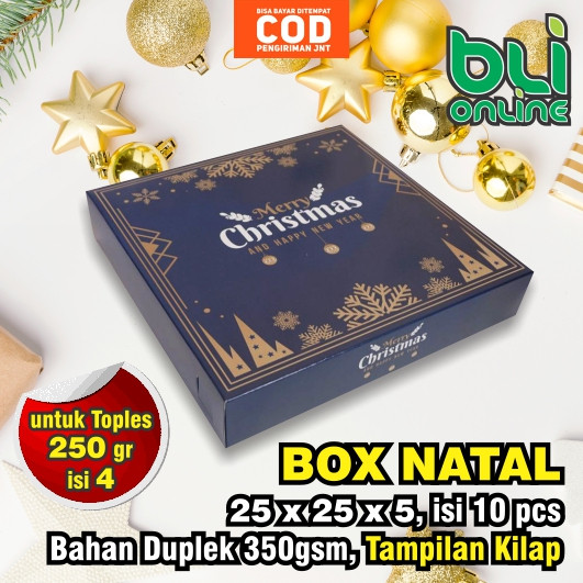 Box Natal 25 X 25 X 5 / Kotak Natal / Kardus Natal / Dus Christmas / Hampers Natal Isi 10 Pcs