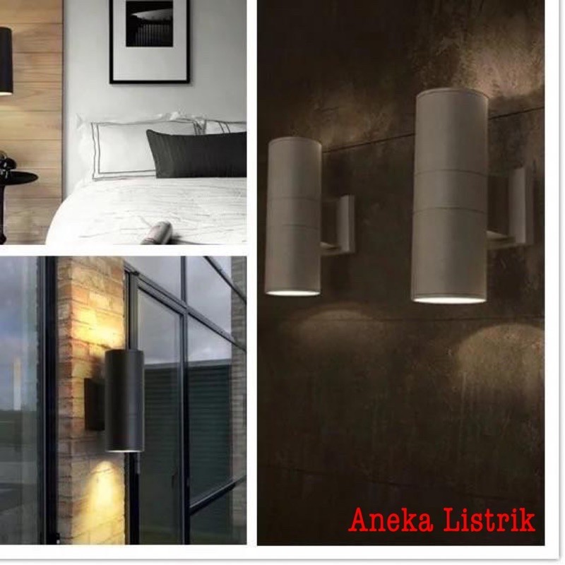 Lampu Dinding 2 Arah Outdoor Lampu Dinding 2 Arah Waterproof / Lampu Dinding Bulat Tabung 2 Arah