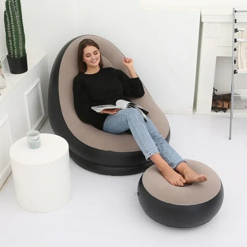 Bantal GratisSofa Santai Angin Intime/ Kursi Santai Dengan Sandaran Kaki+Pompa Kaki