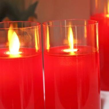 Lilin Led  Gelas Akrilik Api Bergoyang