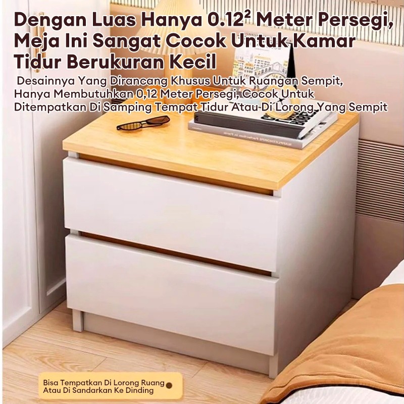 Meja Nakas Lemari Nakas Kecil Meja Kamar Kecil Aesthetic Meja Laci Susun Kayu Meja Sudut Minimalis