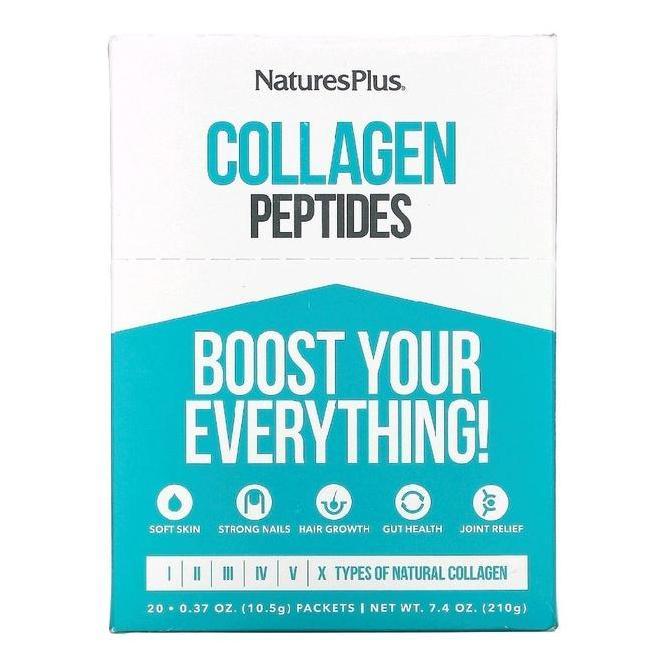 BEBAS ONGKIR - Natures Plus Collagen Peptides 20 Stick Packets 0.37 oz (10.5 g) Each