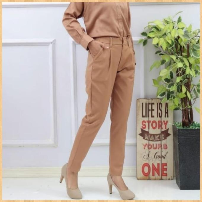 Celana Panjang Wanita Casual Fauzira Terbaru Bahan Cotton Premium Stylish Kekinian formal kaki