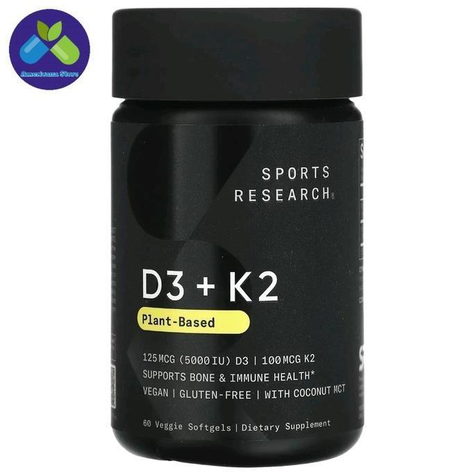 BEBAS ONGKIR - Sport Research Vitamin K2 + D3 with Organic Coconut Oil 60 VegSoftgels