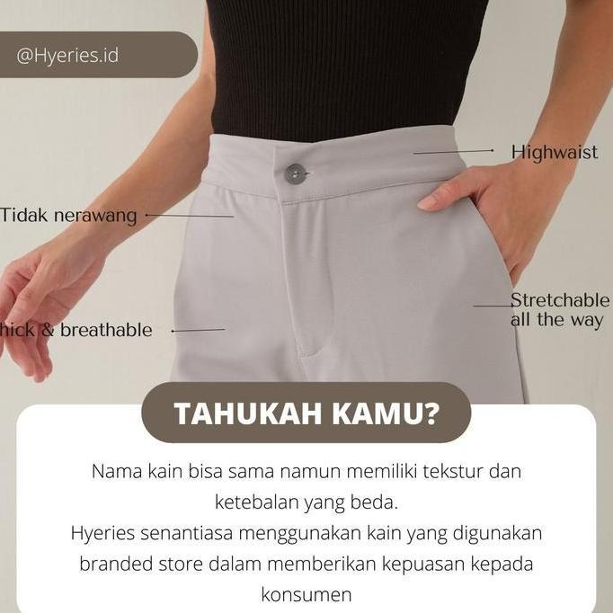 [ HYERIES ] COMFY ++ Haneul Pants / Hhwaist pants / Celana Panjang Wanita / Ankle Pants / Celana Ank