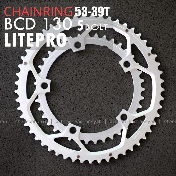 Chainring Litepro 53-39 Chainring Litepro 39-53 Chainring BCD130 5BOLT