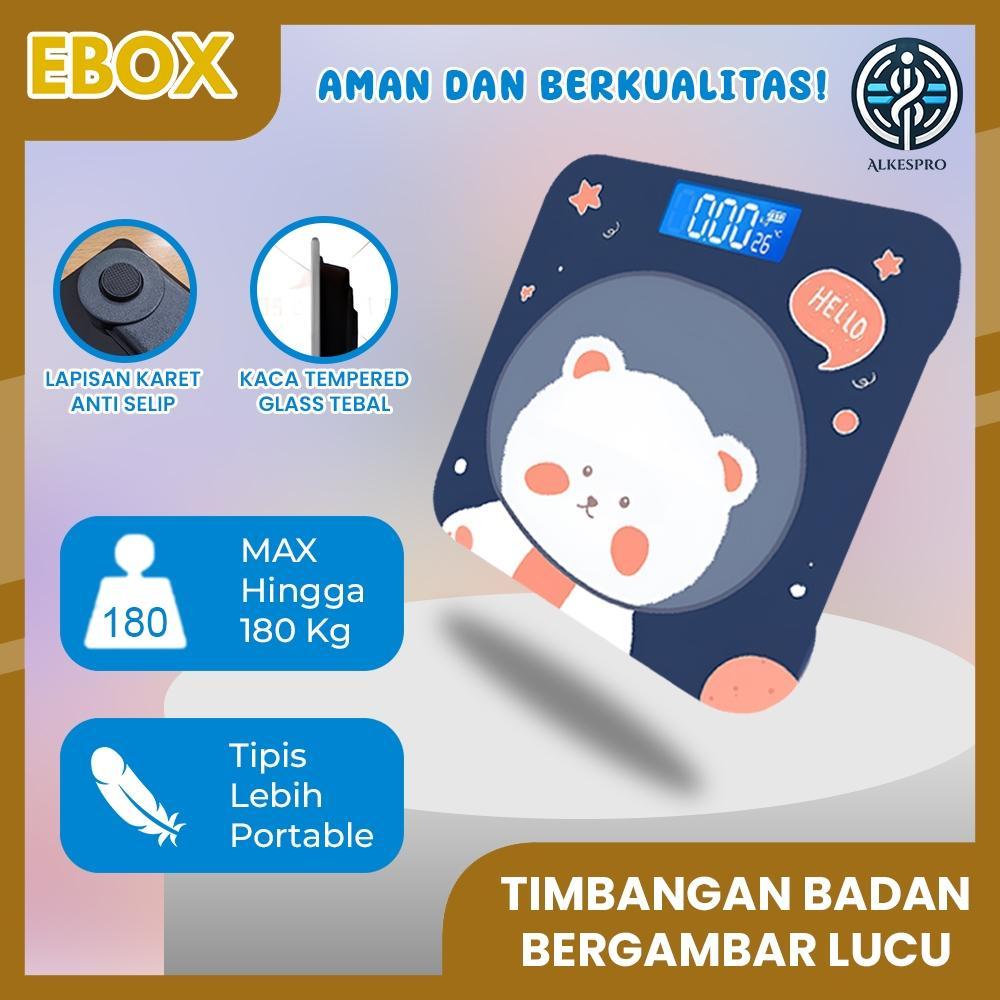 Timbangan Badan Digital Jumbo Besar Kaca Elektronik Kartun