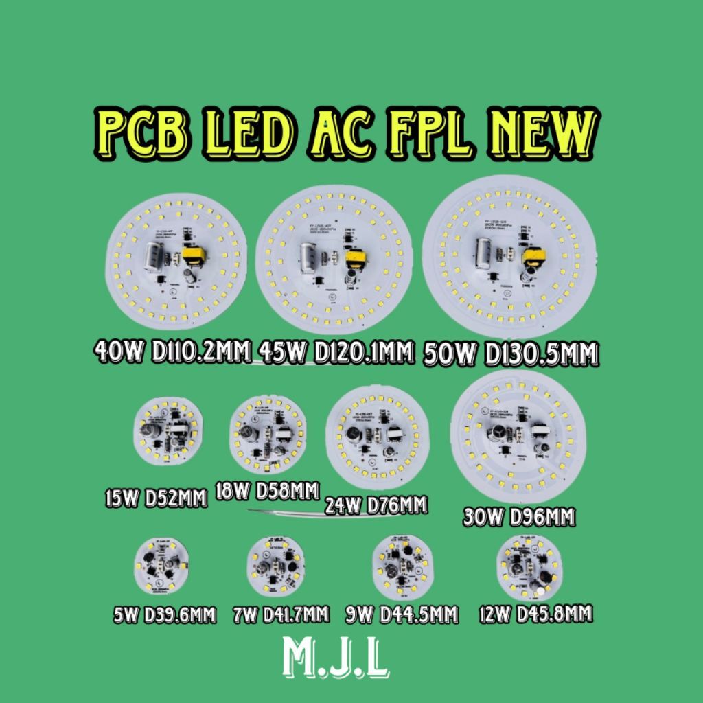 PCB LAMPU LED AC FPL (220V) NYALA PUTIH TERANG
