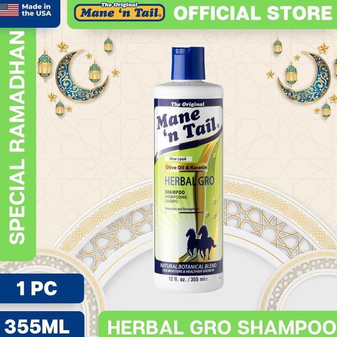 Ohr- Mane 'N Tail Herbal Gro Shampoo/Sampo Kuda Mane 'N Tail Herbal Gro 355 Ml Membersihkan Peratan 