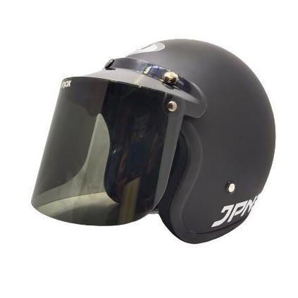 TERLARIS HELM BOGO JPN HITAM DOFF KACA DATAR SMOKE