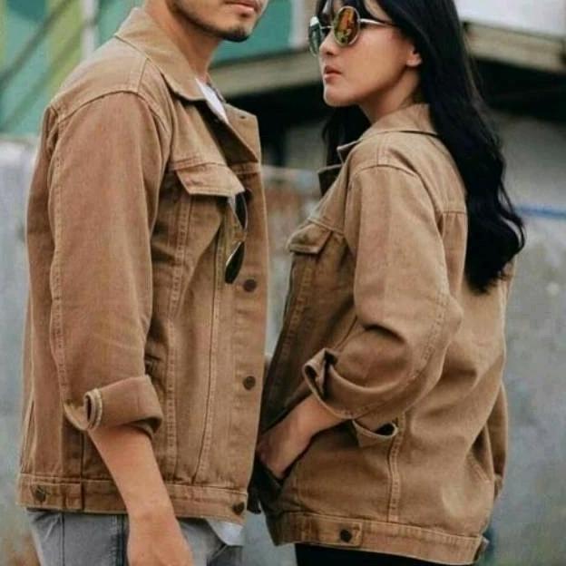Couple Set Jaket Jeans Pasangan DAPAT 2 PCS