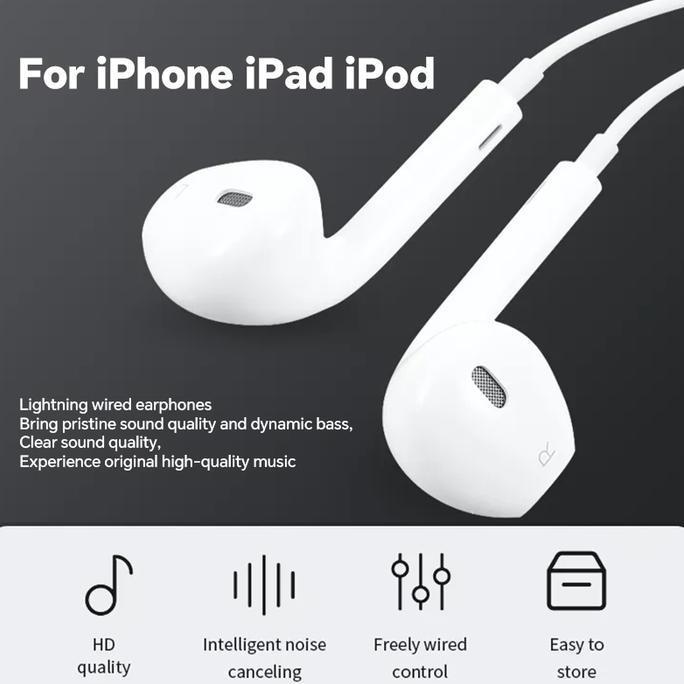 Voce- Kikishoot Headset Kiki-2Nd Cracked Version Lightning Jack Kabel Earphone Untuk Ios 7 8 X Xs Ma