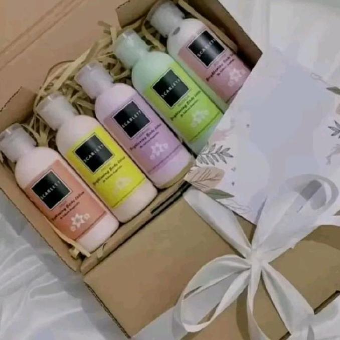Haut- ( 5-Pcs ) Random Scarlet Body Lotion Mini 30Ml & Shower | Kemasan Travel | Tester