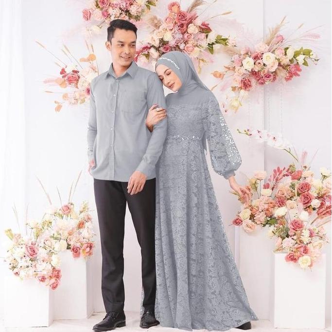 WB BUSANA PAKAIAN COUPLE WANITA DAN PRIA ZULAIKHA BRUKAT MS Jilbab Muslim Pasangan Gamis