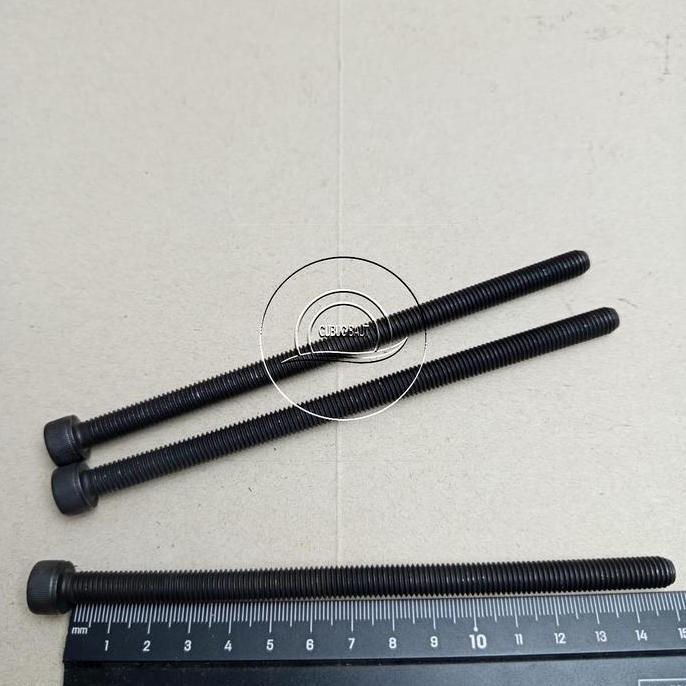 BAUT L BAJA DRAT 12 M8X150 15CM FULL DRAT PANJANG 15 CM M8 X 150 BAUD HITAM KUNCI L 6 L6 DIAMETER DR