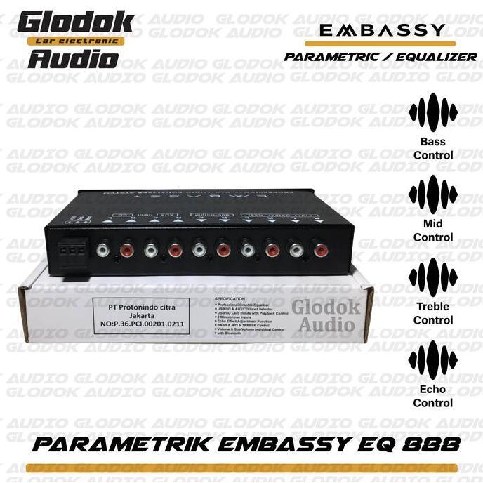 Promo Embassy Equalizer 888 Bluetooth Parametrik mixer Professsional car audio usb bluetooth adaptor