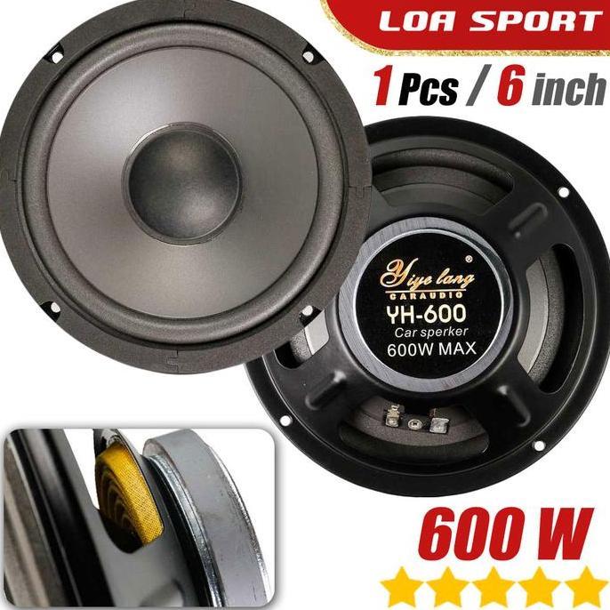 Promo Speaker Mobil Woofer 6 Inch 600 Watt 4 Ohm Big Bass High Performance Diskon
