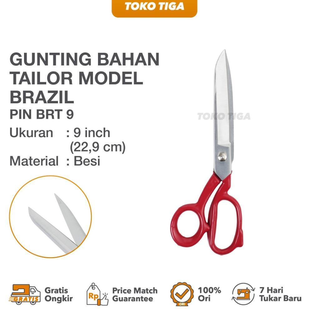 Gunting Potong Bahan Kain Model Brazil Pin 9" Inch (Brt-9)