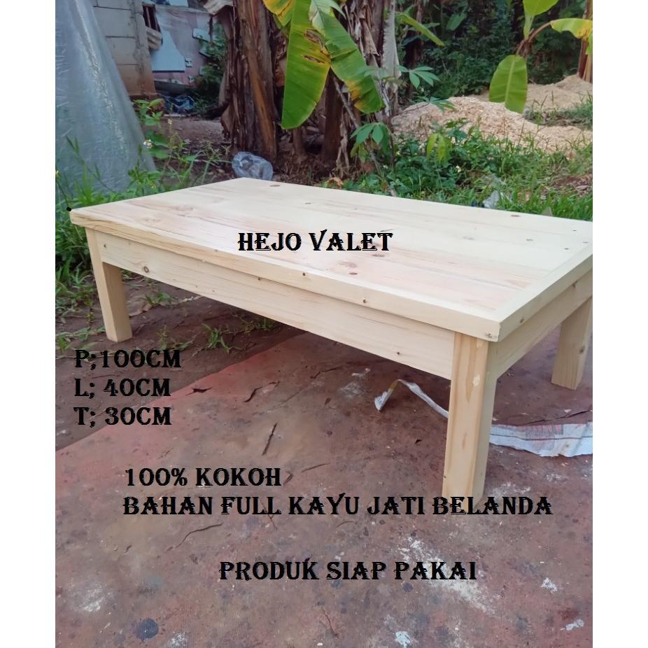 Meja Setrika Lesehan Kayu Jati Belanda Siap Pakai Serbaguna Panjang 100Cm Lebar 40Cm Tinggi 30Cm
